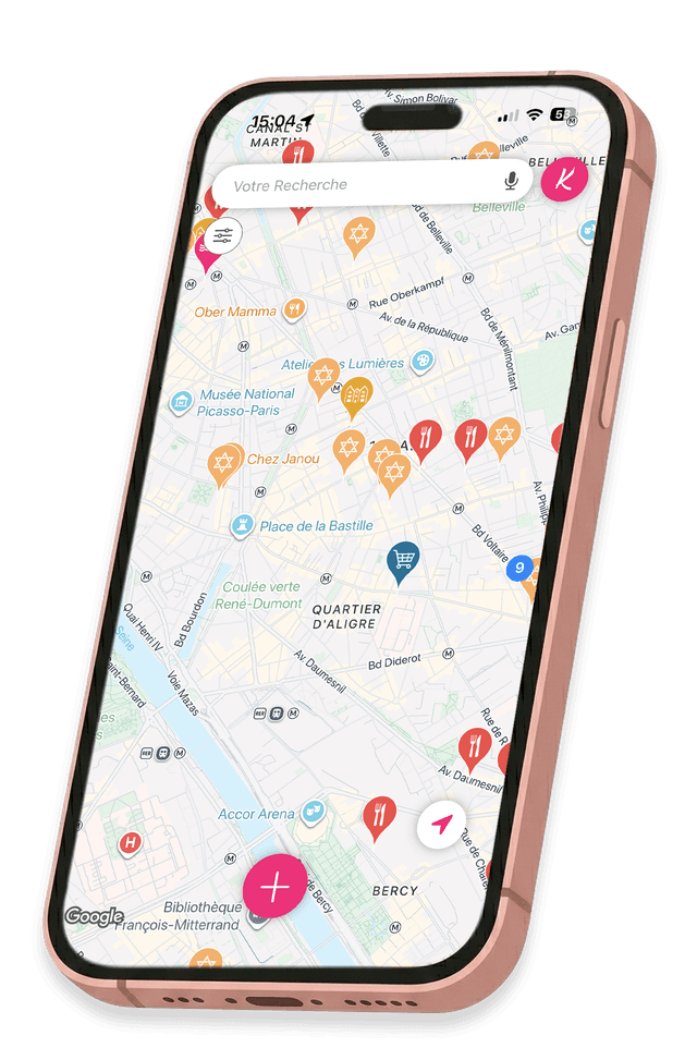 KiaduKasher — Carte des restaurants casher à Paris